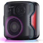 SHARP PS-919 (BK) Partylautsprecher, 14 Stunden Wiedergabezeit, Bluetooth, TWS: Koppeln eines weiteren Gerätes, Multicolor-Lichtshow mit verschiedenen Modi, Ultra-Bass-Einstellung, 130 Watt