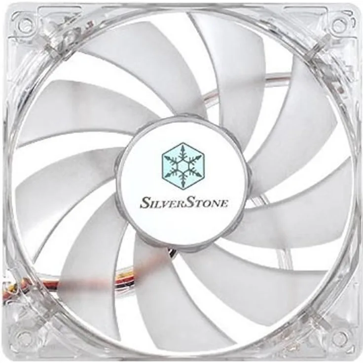SilverStone SST-FN121-P-RL - FN Serie geräuscharmer 120 mm-Hochleistungs-Gehäuselüfter mit roten LEDs, transparent