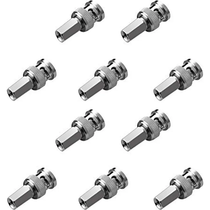 SIENOC 10 Pcs BNC-Stecker Twist-On-Steckverbinder Kabeladapter für Koaxialkabel RG59 & RG62