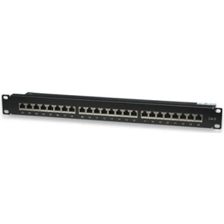 WP WPC-PAN-6F-24 1U Schalttafel - Schalttafeln (FTP, RJ-45, Cat6, Schwarz, 1U)