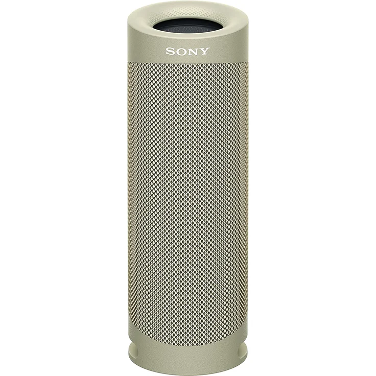 Sony SRS-XB23 tragbarer, kabelloser Bluetooth Lautsprecher (12h Akkulaufzeit, wasserabweisend, Extra Bass), beige – Bild 1