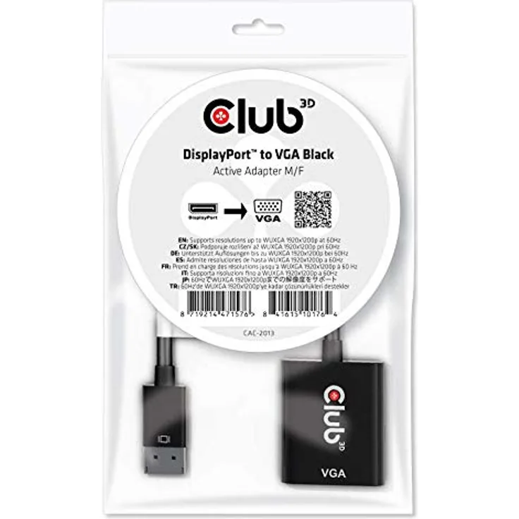 Club 3D DisplayPort auf VGA Aktiver Adapter St.-B