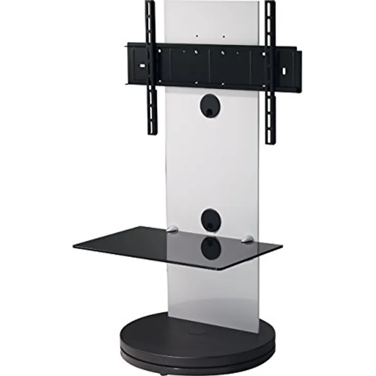 B-TECH BTF810-BW 1m TV-Ständer mit einem Glasboden (Displaygröße bis 127 cm (50 Zoll), Belastbarkeit 35kg) weiß