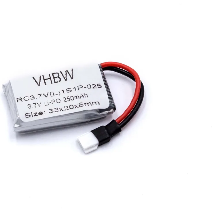 vhbw Li-Polymer Akku 250mAh (3.7V) passend für Modellbau, Drohne MikanixX Spirit X006