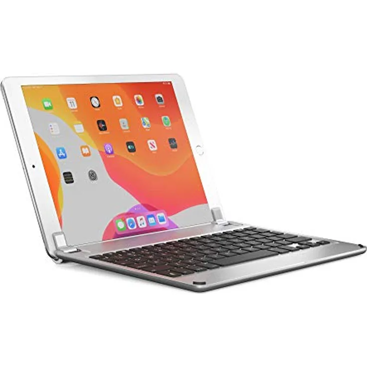 BRYDGE 10.2, Hochwertige Bluetooth Tastatur aus Aluminium, deutsches Layout QWERTZ, für das iPad 10.2, 2019 (7. Generation), silber