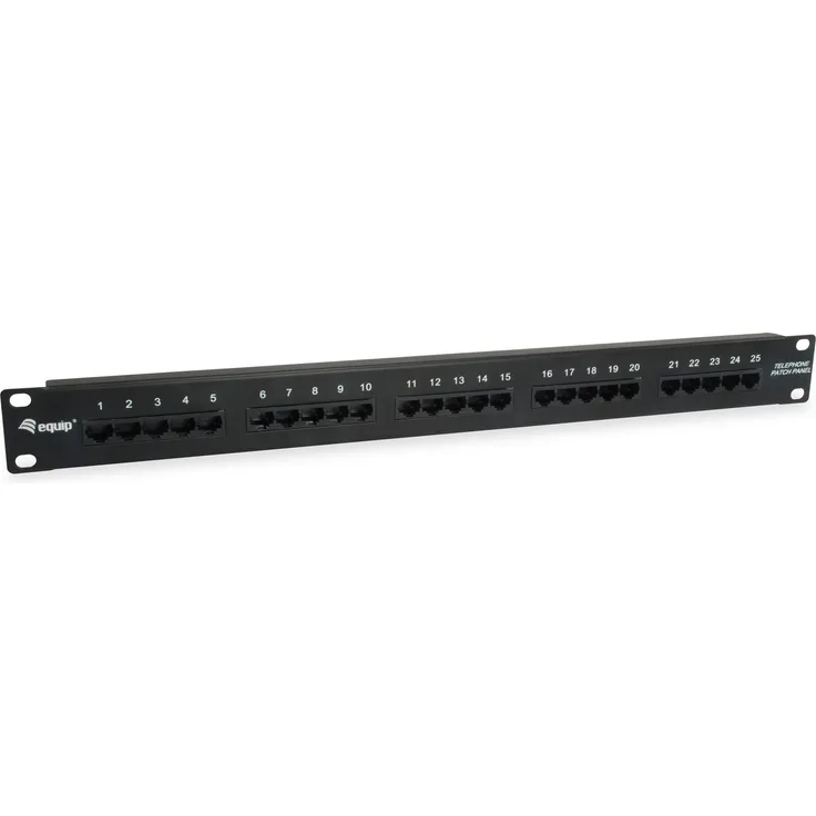 Equip Patchpanel 25 Ports x Cat3 19'' 1HE ISDN schwarz