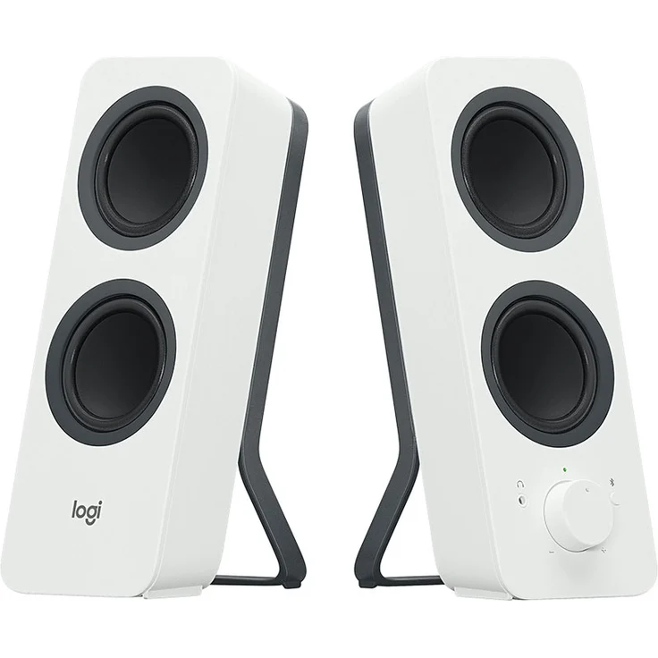 Logitech Z207 Kabellose PC-Lautsprecher, Bluetooth, Stereo Sound, 10 Watt Spitzenleistung, 3,5 mm Eingang, Kopfhörerbuchse, Easy-Switch Feature, EU Stecker, PC-TV-Tablet-Handy - weiß – Bild 1