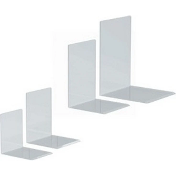 Maul Buchstützen,Hochwertiges Acryl, 12 x 12 x 17 cm, Glasklar, 2 Stück – Bild 1