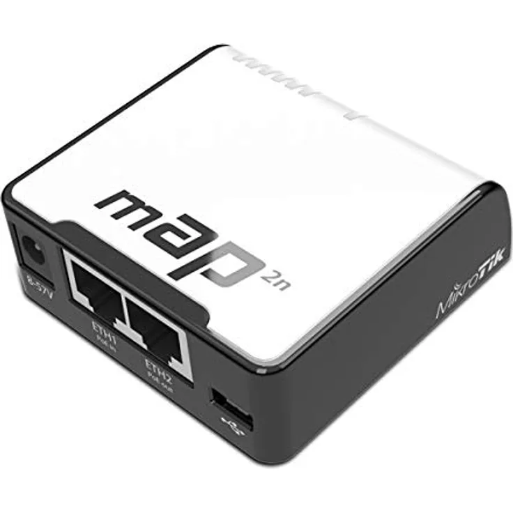 Mikrotik mAP Energie Über Ethernet (PoE), Schwarz, Weiß - Access Point (IEEE 802.11b,IEEE 802.11g,IEEE 802.11n,IEEE 802.11af,IEEE 802.11at, 10,100 Mbit/s, 16 MB, 64 MB, Linux, USB Typ B