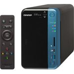 QNAP TS-253B-8G, QTS-Linux Combo Quad-Core NAS-System, PCIe-Anschluss, 4K 30Hz-Videos, USB 3.1, schwarzblau