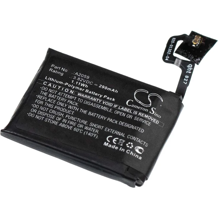 VHBW Akku passend für Apple Watch A1976, Series 4 44mm Smartwatch Uhr Fitnessarmband (290mAh, 382V, Li-Polymer)