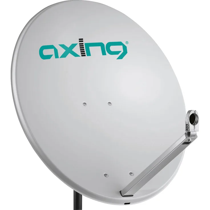 Axing SAA 80-01 Satelliten-Schüssel Aluminium mit 40 mm LNB-Halter, 80 cm, Hellgrau