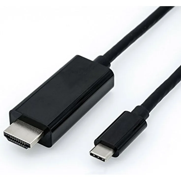 ROLINE USB 3.1 Typ C zu HDMI Typ A Kabel I Adapterkabel zur Übertragung von Videosignalen in 4K Ultra HD I Schwarz, 2m