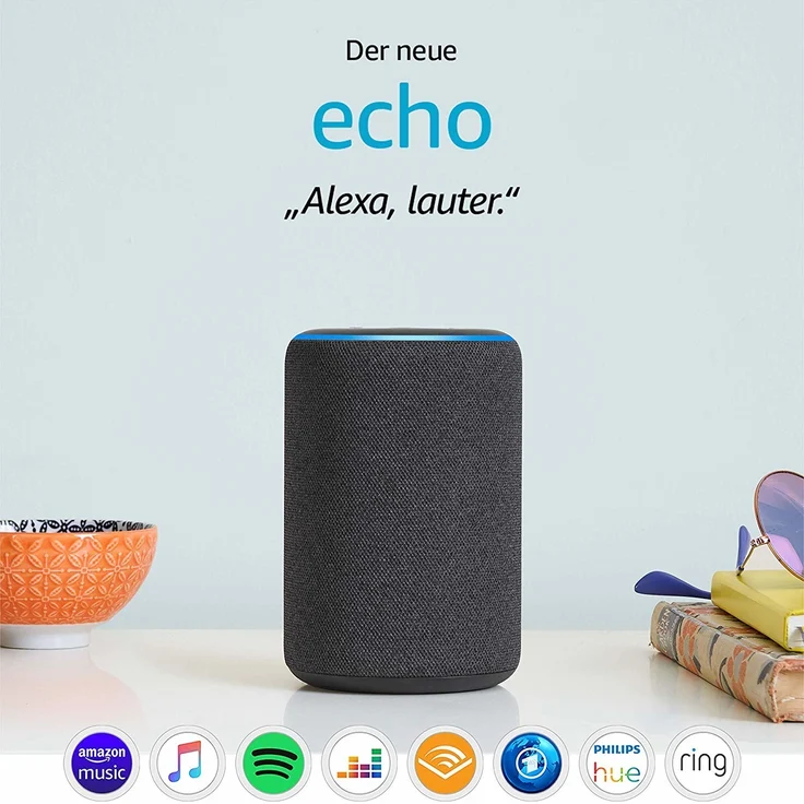 Amazon Echo (3. Generation), smarter Lautsprecher mit Alexa, Anthrazit Stoff – Bild 4