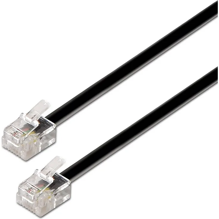 AISENS A143  0319  Telefon-Kabel (6P4 C, M-M, 2 m) schwarz