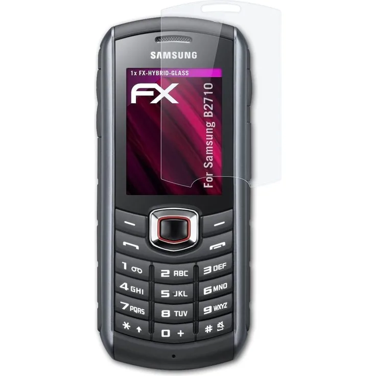 atFolix Kunststoffglas Folie für Samsung B2710 Glasfolie - FX-Hybrid-Glass elastische 9H Kunststoff Panzerglasfolie - besser als Echtglas Panzerglas