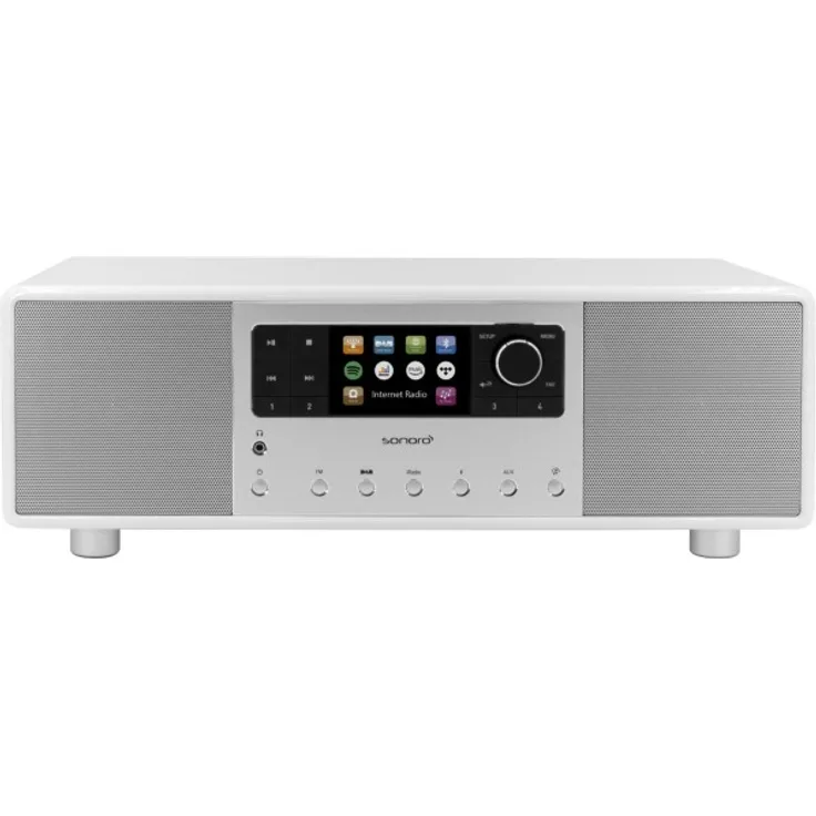 Sonoro Primus Tischradio mit Bluetooth, WLAN, TFT-Display, Wecker, weiß