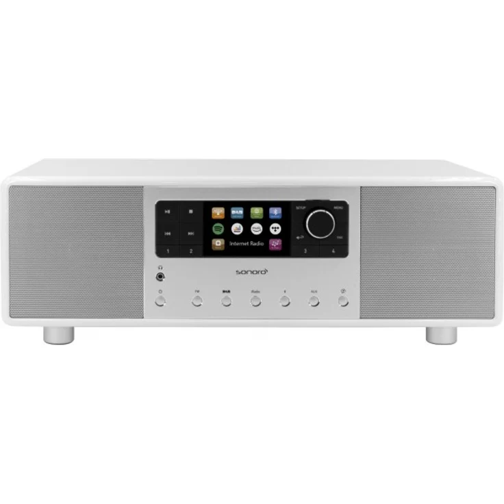 Sonoro Primus Tischradio mit Bluetooth, WLAN, TFT-Display, Wecker, weiß – Bild 1