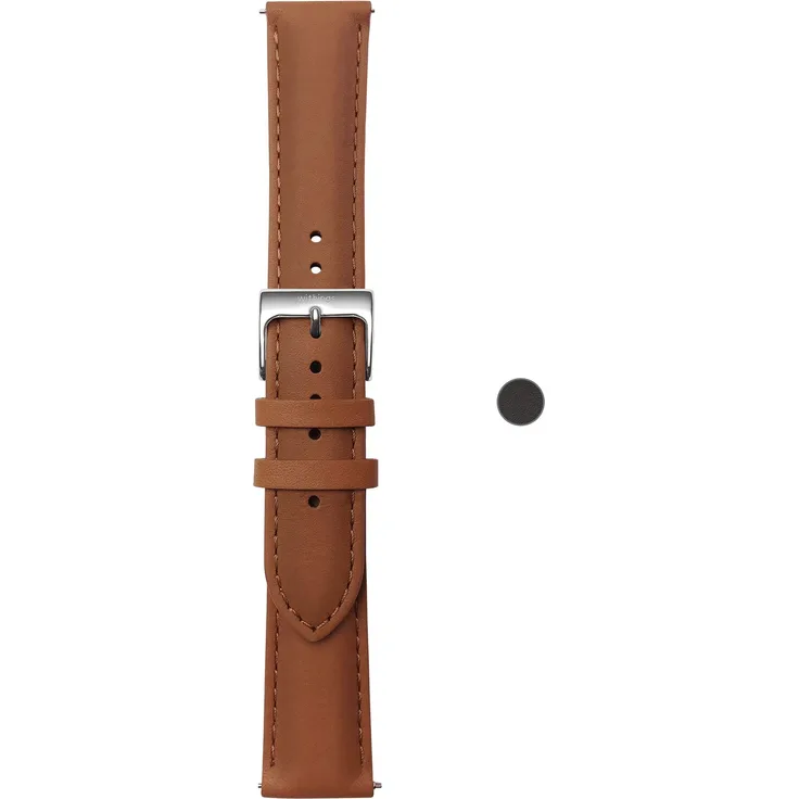 Withings Erwachsene Lederarmband, Braun & Silber, 40mm