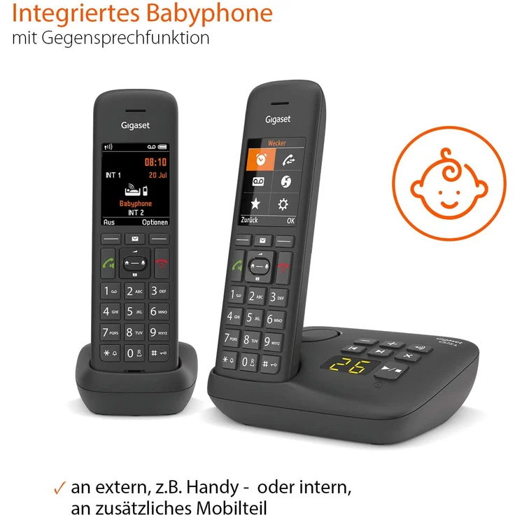 Gigaset C575A Duo DECT Schnurlostelefon mit Anrufbeantworter für komfortables Telefonieren, mit großer Nummernanzeige, Farbdisplay und leichter Bedienbarkeit, Analog-Telefon, schwarz – Bild 6