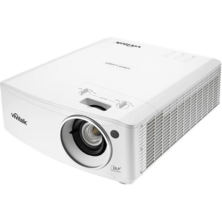 vivitek DH4661Z, kompakter 1080p Laserprojektor für Konferenz- und Meetingräume, 1,65x Zoom, 5000 ANSI Lumen, Kontrastverhältnis 20.000:1, Auflösung 1920x1080 Pixel, HDMI-MHL Verbindungsmöglichkeiten, weiß
