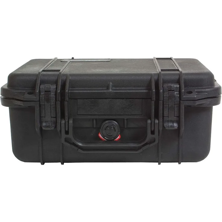 PELI 1400 Koffer zum Maximalen Schutz für Professionelle Kamera, Linsen und Zubehör, IP67 Wasser- und Staubdicht, 9L Volumen, Hergestellt in Deutschland Ohne Schaum, Schwarz