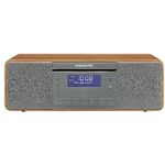 Sangean DDR-47BT All-in-One Kompakt-Anlage (DAB+-UKW-Tuner, Bluetooth, CD-MP3-Player, USB 2.0, SD-Kartenleser, AUX-In, Recording Funktion) inkl. Fernbedienung walnuss-grau