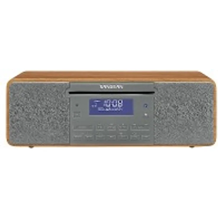 Sangean DDR-47BT All-in-One Kompakt-Anlage (DAB+-UKW-Tuner, Bluetooth, CD-MP3-Player, USB 2.0, SD-Kartenleser, AUX-In, Recording Funktion) inkl. Fernbedienung walnuss-grau