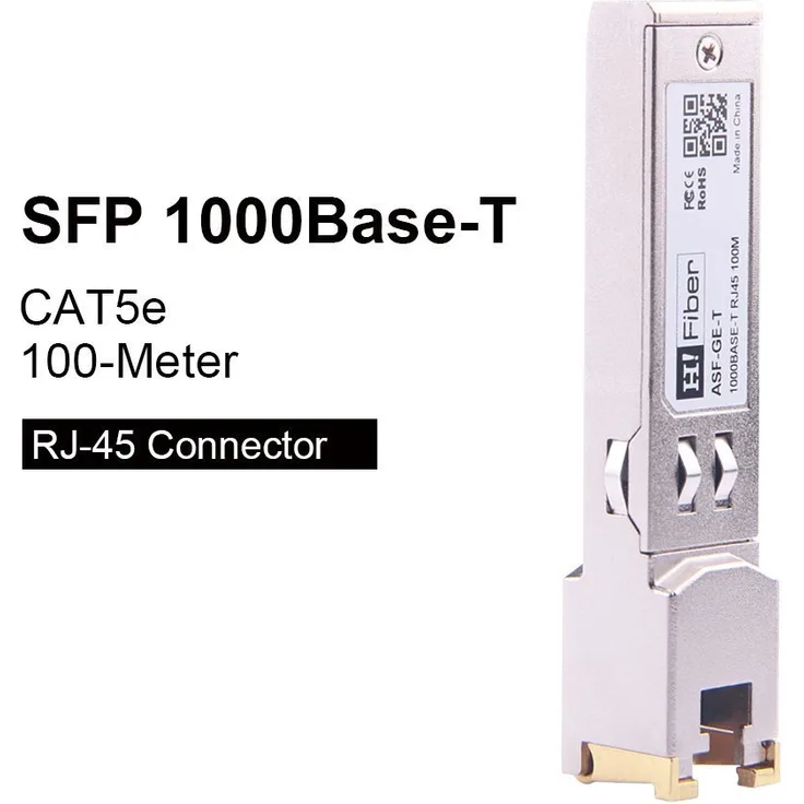 Gigabit SFP RJ45 Transceiver, 1000Base-T SFP-Kupfer Modul, RJ45-Anschluss, Kompatibel für Cisco, Netgear, Ubiquiti ect