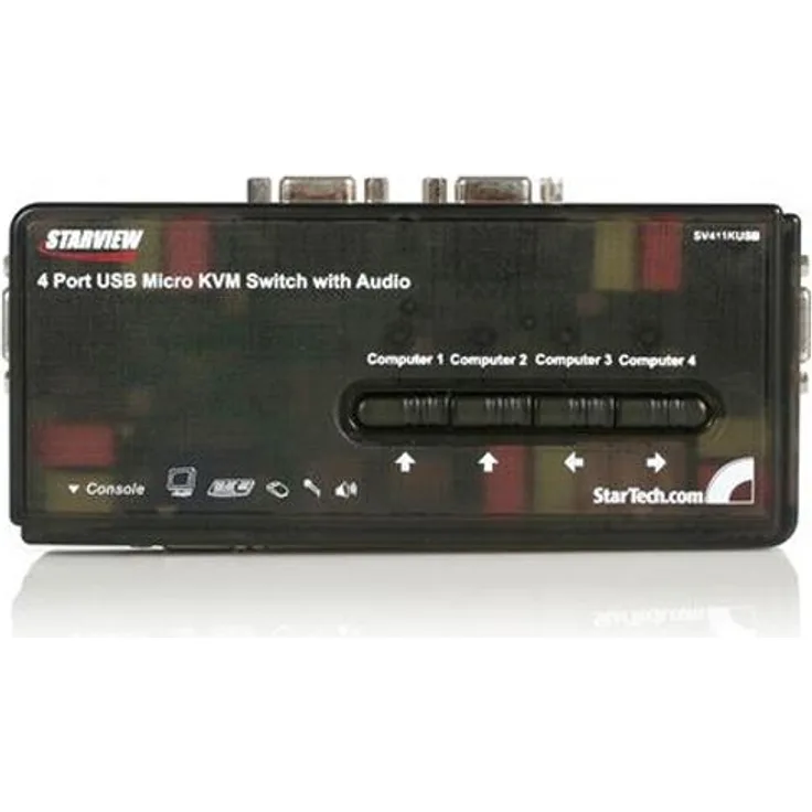StarTech 4 Port VGA / USB KVM Switch - 4-fach VGA KVM Switch inkl. Kabel und Audio (SV411KUSB)