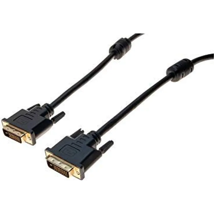 DVI Monitorkabel, Duallink, 24+1pol DVI-D St./St., 1,0 m Zum Anschluss von Monitoren und Beamern mit DVI-Anschluss an DVI-Grafikkarten (127505)