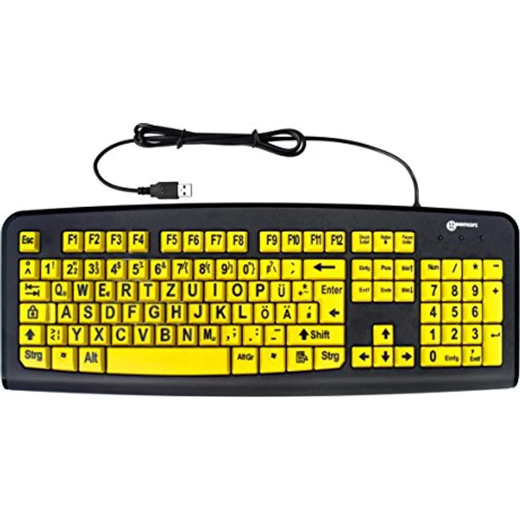 Geemarc KBSV3_YEL_GE - Tastatur - USB - QWERTZ - Deutsch - Schwarz, Gelb (1594435)