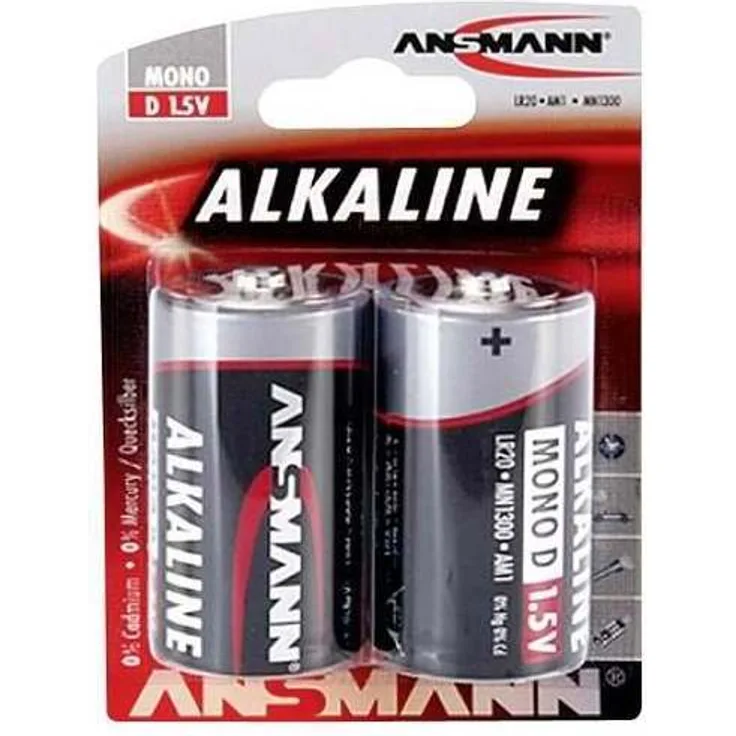 ANSMANN RED 1514-0000 LR20 Mono D Alkaline Batterie 2er Pack
