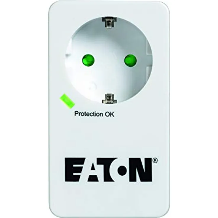 Eaton Protection Box 1 TEL DIN - Steckdosenadapter mit Überspannungsschutz (Schuko Buchse, Telefon Schutz) - weiß