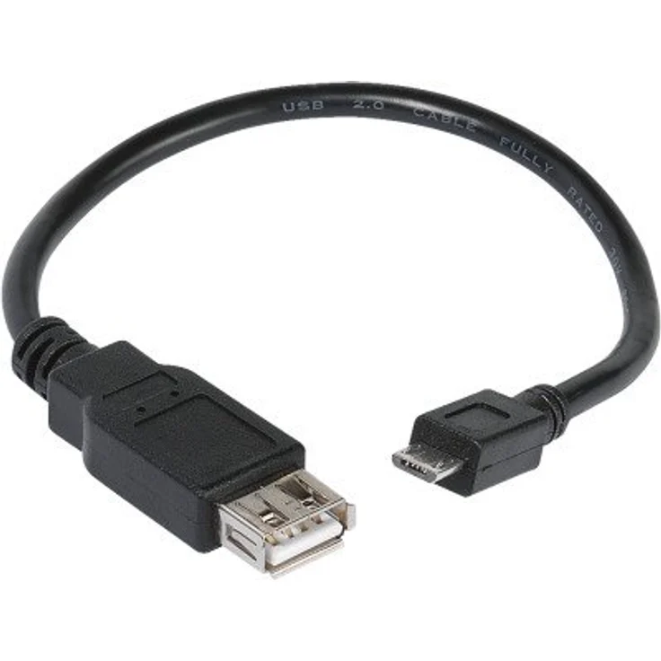 Vivanco T-CO OTG USB-Adapterkabel (0,2 m, Micro-USB auf USB, USB 2.0) schwarz