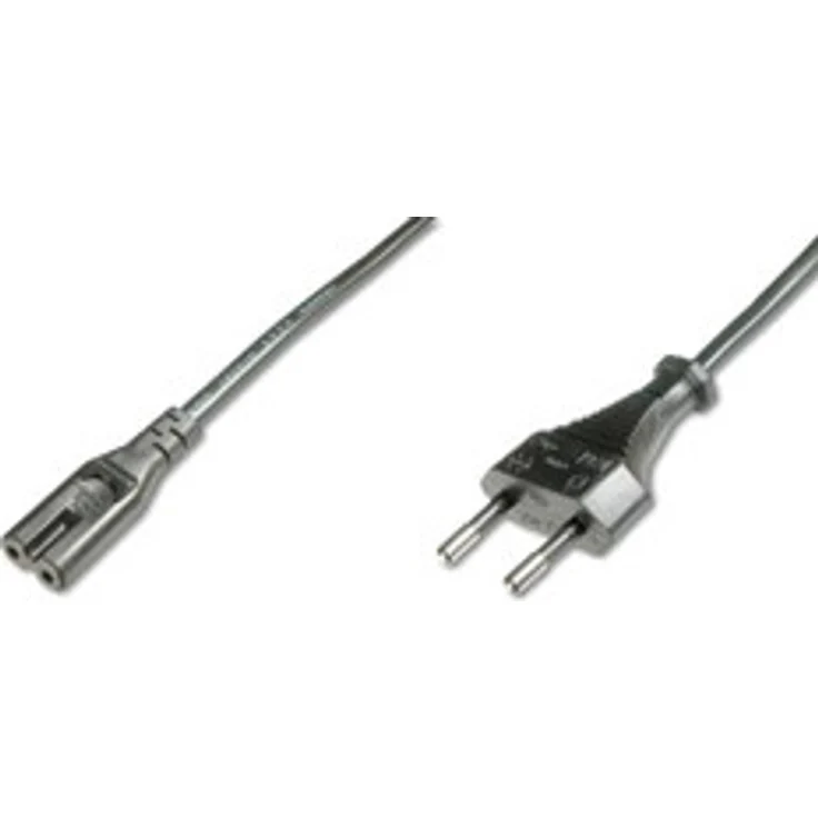 Assmann/Digitus POWER CORD EURO - C7 M/F 1.8M Dieses Netzkabel, auch als Euro 8 Kabel bekannt, dient zum Anschluss von Home Entertainment-Geräten wie z.B. Radio-/Kassettenrekorder an das Hausstromnetz (Steckdose) (AK-440104-018-S) - Preisvergleich – Bild 1