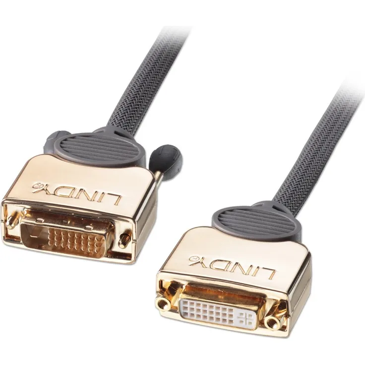 Lindy Premium Gold DVI-D Dual Link 3 m männlich zu weiblich Verlängerungskabel
