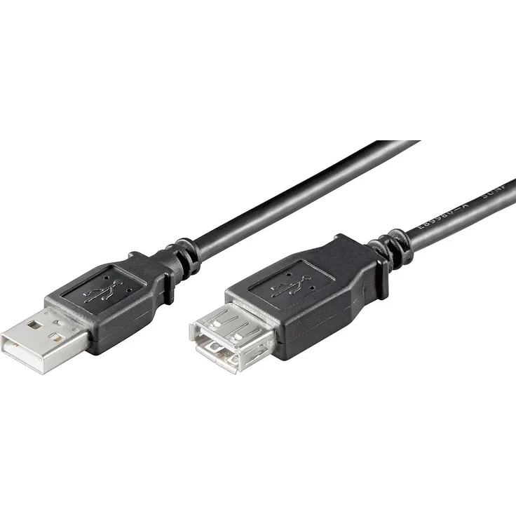 Ewent EW-UAA-050-P - USB Kabel (5 m, USB A, USB A, 2.0, Male Connector-Female Connector, Schwarz)