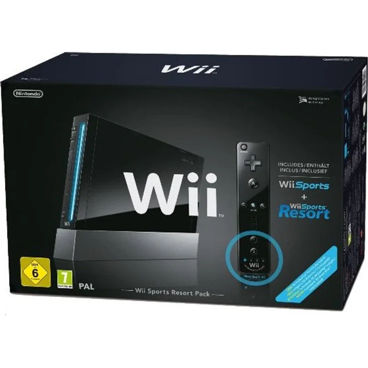 Nintendo Wii Schwarz 512MB Bundle inkl. Wii Sports Resort – Bild 1