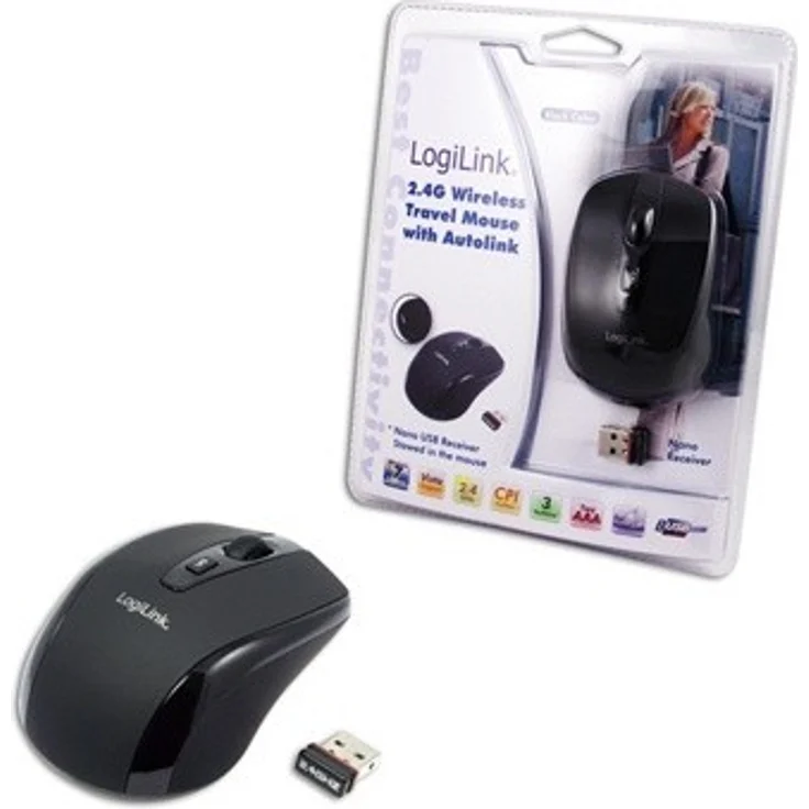 LogiLink ID0031 Wireless optische Mini Maus schwarz – Bild 2