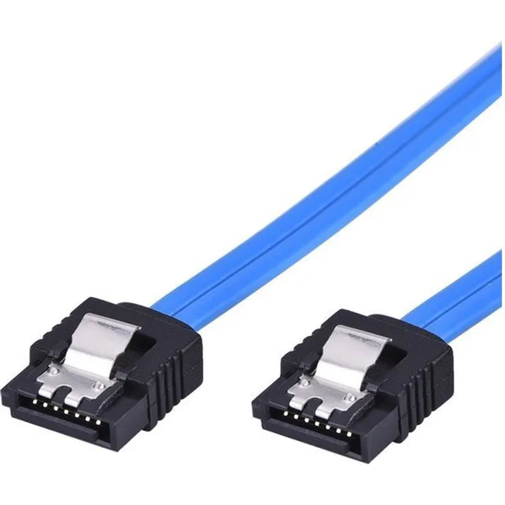 30 cm SATA III-Kabel, 6 GB/s mit Metallclips blau