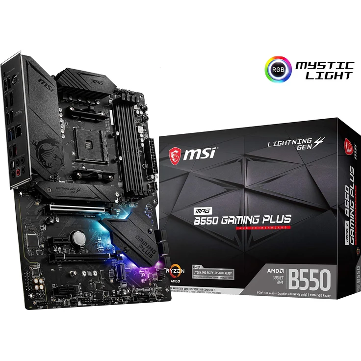 MSI MPG B550 Gaming Plus Motherboard (AMD AM4, DDR4, PCIe 4.0, SATA 6Gb-s, M.2, USB 3.2 Gen 2, HDMI-DP, ATX) – Bild 5
