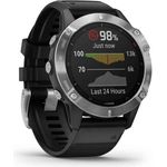 Garmin fēnix 6 Smartwatch GPS, Unisex, 47mm, Kunststoffgehäuse, Silber/Schwarz