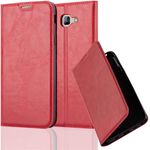 cadorabo Hülle für Samsung Galaxy A8 2016 in APFEL ROT Handyhülle mit Magnetverschluss, Standfunktion und Kartenfach Case Cover Schutzhülle Etui Tasche Book Klapp Style
