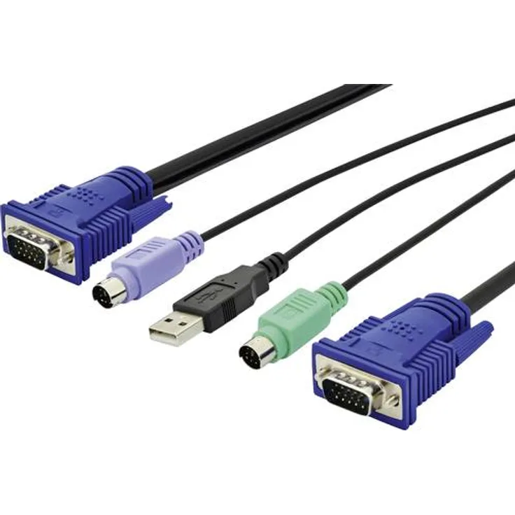 DIGITUS KVM Kabel-Satzfür KVM Konsolen & KVM Switches, 3 Meter, Geeignet für DS-720xx und DS-23100-1, DS-23200-1, DS-23300-1