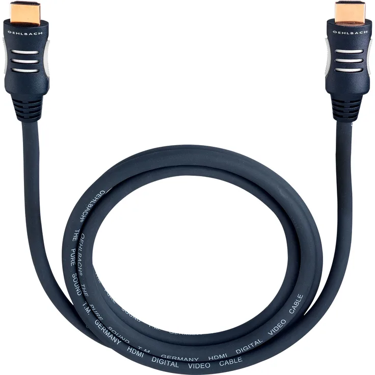Oehlbach DVD-Magic HDMI-Kabel (4K, 2160p, UltraHD, 1080p, FullHD, 3D) schwarz - 1,70 m