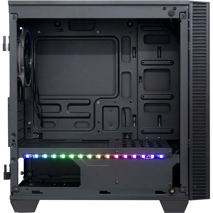 Inter-Tech X-608 Infinity Micro Infinity-Mirror Tower-Gehäuse, schwarz, Tempered – Bild 5