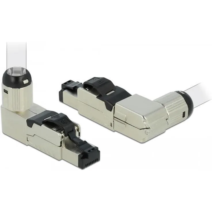 Delock RJ45 Stecker feldkonfektionierbar Cat.8.1 Metall gewinkelt