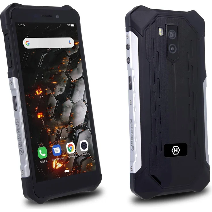 Hammer Iron 3 Smartphone 5,5 Zoll IPS-Display, 16GB interner Speicher, 1GB RAM, Dual-SIM, Android, Silber