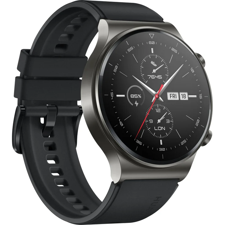 Huawei Watch GT 2 Pro Smartwatch, Unisex, 46,7mm, Metallgehäuse, Night Black – Bild 1